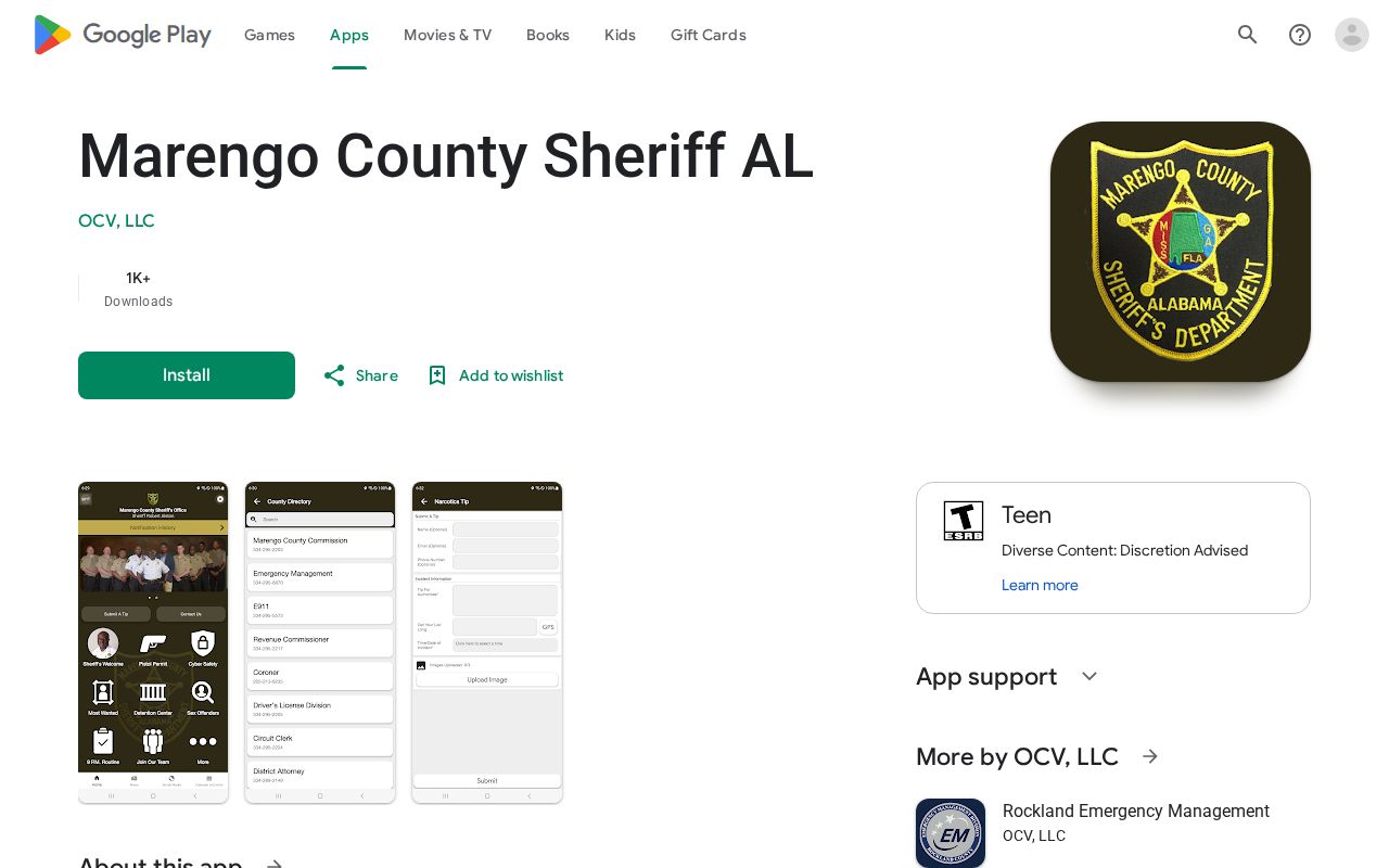 Marengo County sheriff app public safety listing